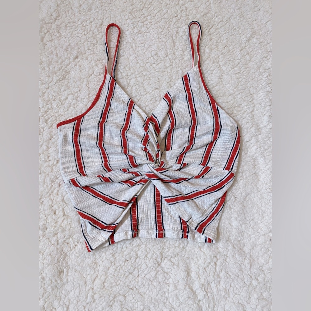 LOVE TREE Size Small Red White and Black Crop Top